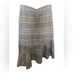 CATO EUC PLAID ASYMMETRICAL SKIRT SZ L